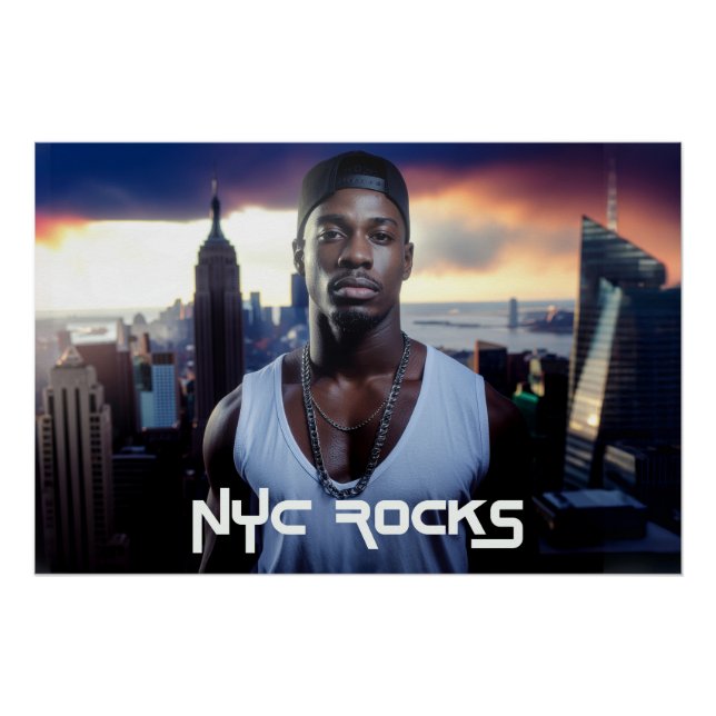 POSTER NEW YORK ROCKS - NYC (Devant)