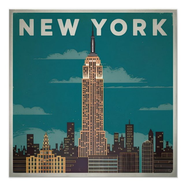 Poster New York USA vintage (Devant)