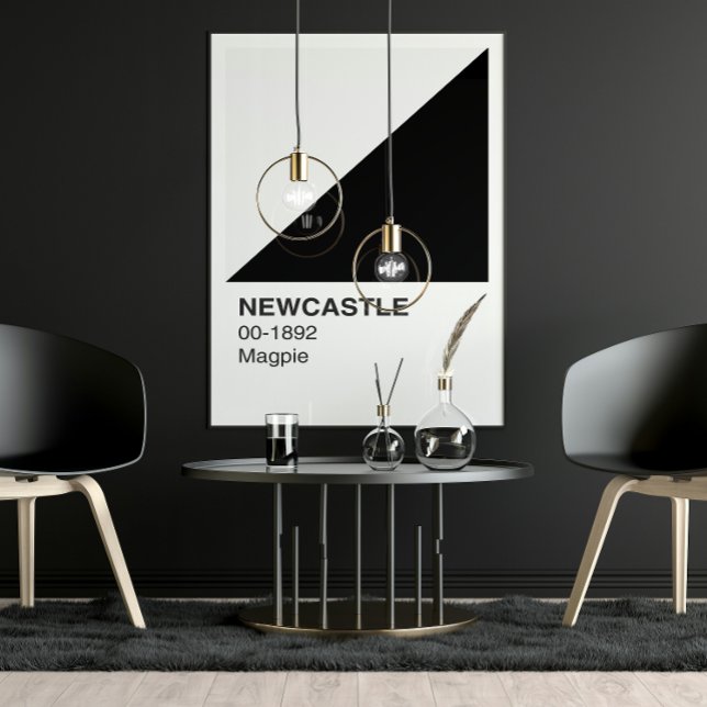 Poster Newcastle Magpie - Bordure blanche (Créateur téléchargé)