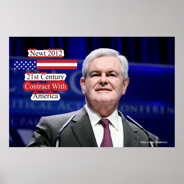 Poster Newt 2012 - Contrat Du 21E Siècle Avec L'Amérique (Devant)