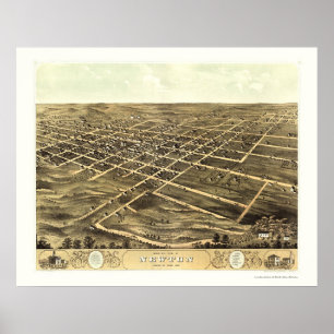 Poster Newton, carte panoramique d'IA - 1868