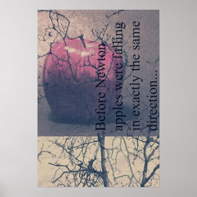 Poster Newton et pomme (Devant)