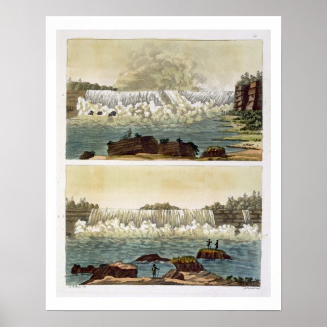 Poster Niagara Falls, 1818 (gravure en couleur) (Devant)