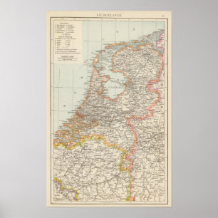 Poster Niederlande - Carte Pays-Bas
