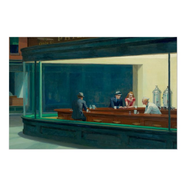 Poster Nighthawks 1942 d'Edward Hopper (Devant)