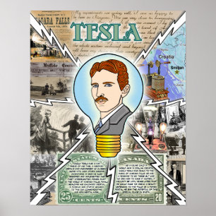 Poster Nikola Tesla Eerie Lake Erie Merceau offici