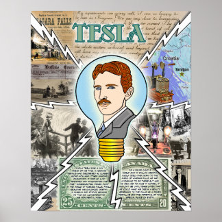 Poster Nikola Tesla Eerie Lake Erie Merceau offici