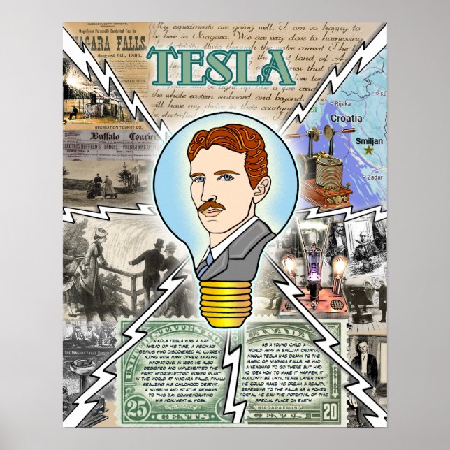 Poster Nikola Tesla Eerie Lake Erie Merceau offici (Devant)