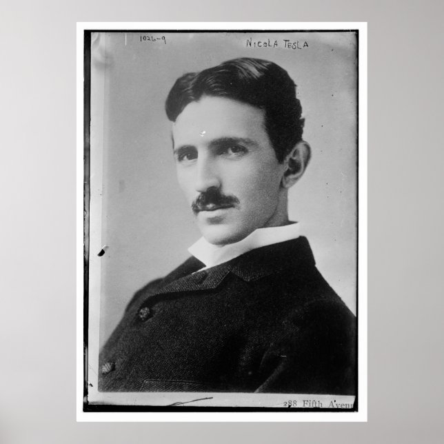 Poster Nikola Tesla Portrait (Devant)