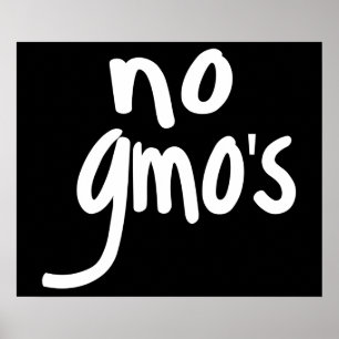 Poster No GMO's for Heathy Food Environment Black
