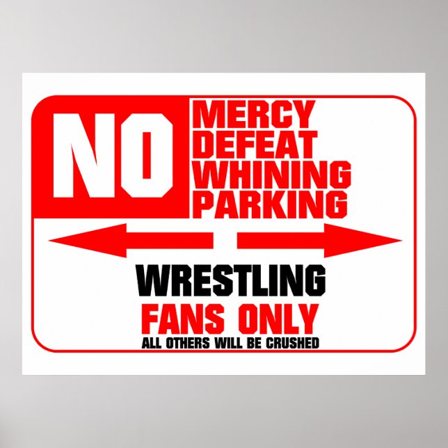 Poster No Parking Wrestling Sign (Devant)