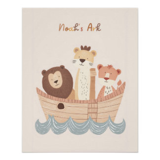 Poster Noah's Ark Nursery Mur Art, Décor chambre pour enf