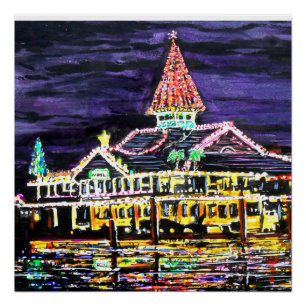 Poster Noël à Newport Beach