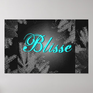 Poster Noel Poinsettia Blisse II Noir Et Gris