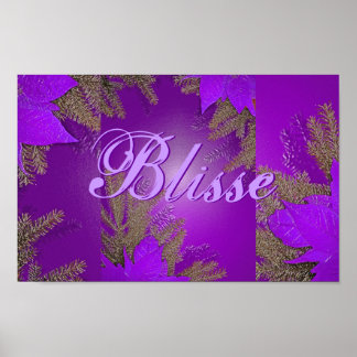 Poster Noël Poinsettia Purple Blisse II