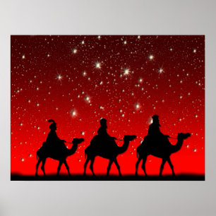 Poster Noeuds de Noël Red Sky Star