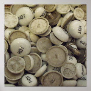 Poster Noeuds vintages en porcelaine chaude et froide