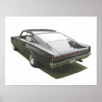 Poster noir 1967 Dodge Charger