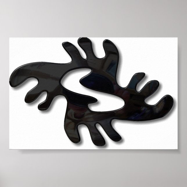 Poster Noir Adinkra-peace brillant (Devant)