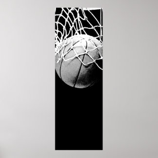 Poster noir blanc de la porte de basket