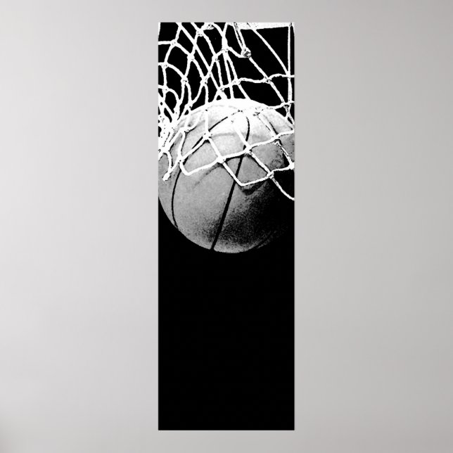 Poster noir blanc de la porte de basket (Devant)