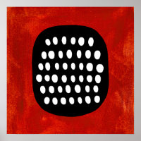 Poster noir blanc et rouge simple Art mur