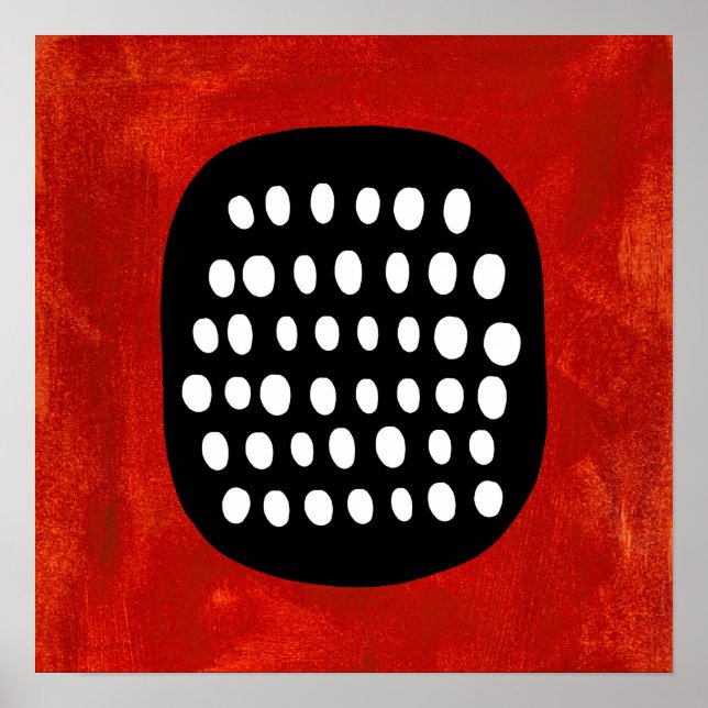 Poster noir blanc et rouge simple Art mur (Devant)