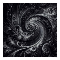 Noir Blanc Gris Abstrait Moderne Simple Swirl