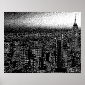 Poster Noir Blanc New York City Night