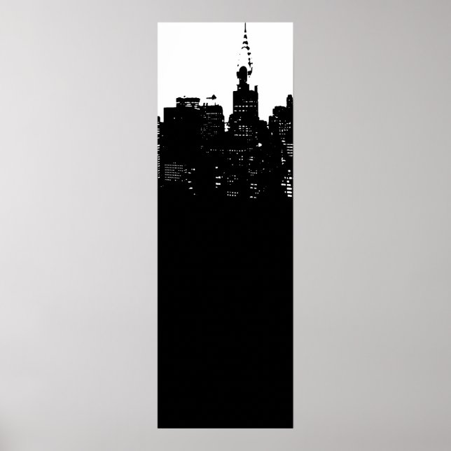 Poster noir & blanc Panoramique New York City (Devant)