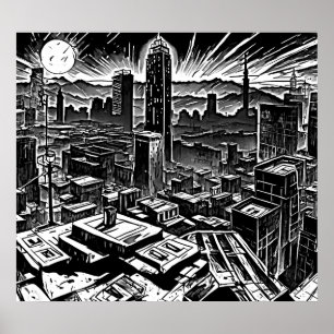 Poster noir cool Sin City Ink - Vibe comique rétro