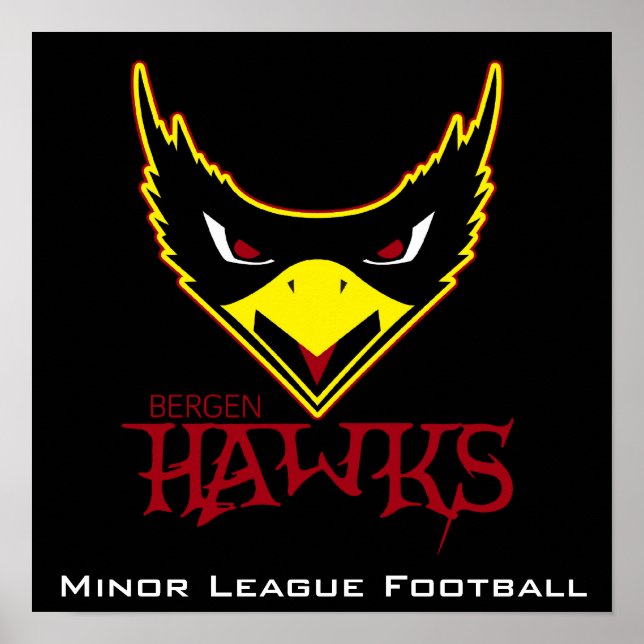 Poster noir de Bergen Hawks (Devant)
