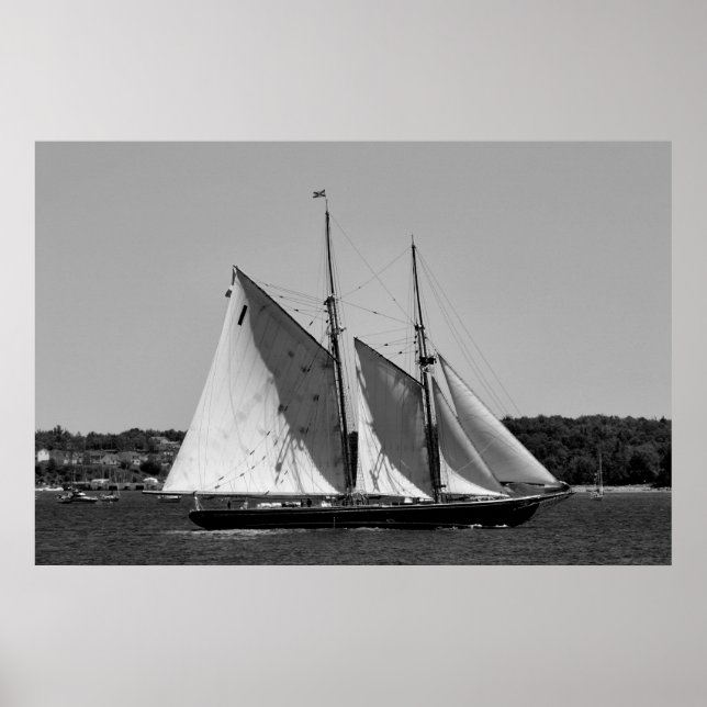 Poster noir et blanc Bluenose II (Devant)