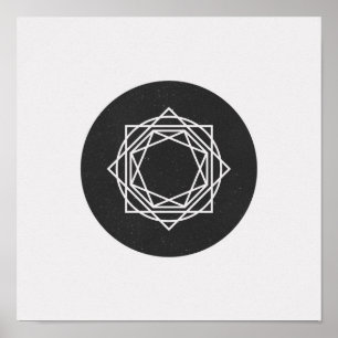 Poster noir et blanc du cercle minimal
