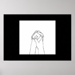 Poster noir et blanc Holding Hands