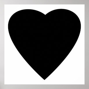 Poster Noir et Blanc Love Heart Design.