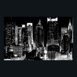 Poster noir et blanc New York City Night<br><div class="desc">Black & White Artitic New York City Night Image numérique - États-Unis des principales villes d'Amérique</div>