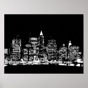 Poster noir et blanc New York City Pop Art