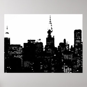 Poster noir et blanc New York City Pop Art