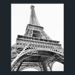 Poster noir et blanc Tour Eiffel<br><div class="desc">Tour Eiffel à poster noir et blanc.</div>