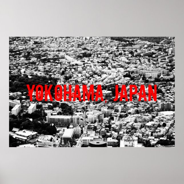 Poster noir et blanc Yokohama (Devant)