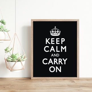 Poster Noir Gardez le calme et continuer