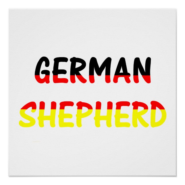 Poster nom berger allemand dans le drapeau (Devant)