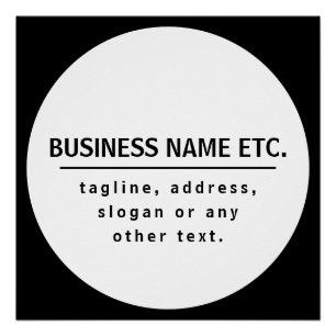 Poster Nom commercial & Slogan/autre texte   Noir et blan