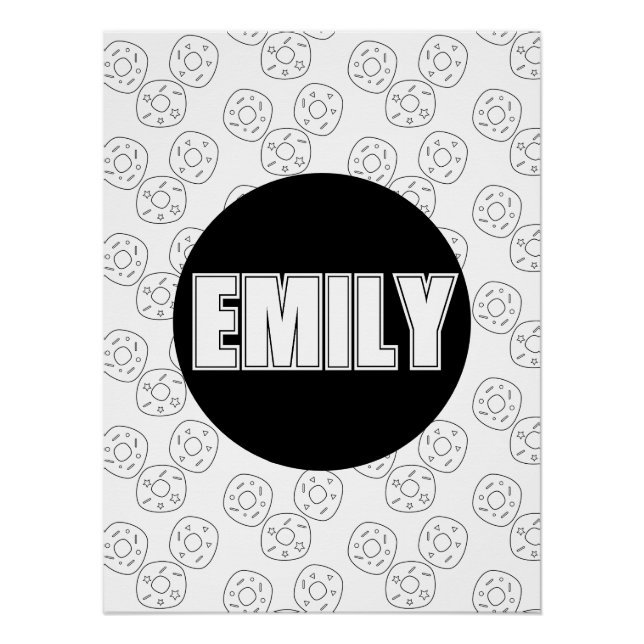 Poster Nom de coloriage de beignet (Devant)