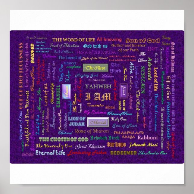 Poster nom de Dieu imprimé (Devant)