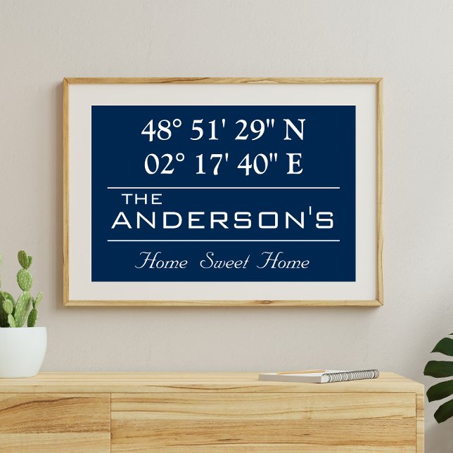 Poster Nom de famille personnalisé Adresse personnelle La (Créateur téléchargé)