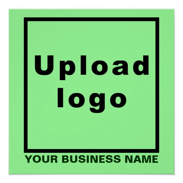 Poster Nom de l'entreprise et logo, Carré vert clair bril (Devant)