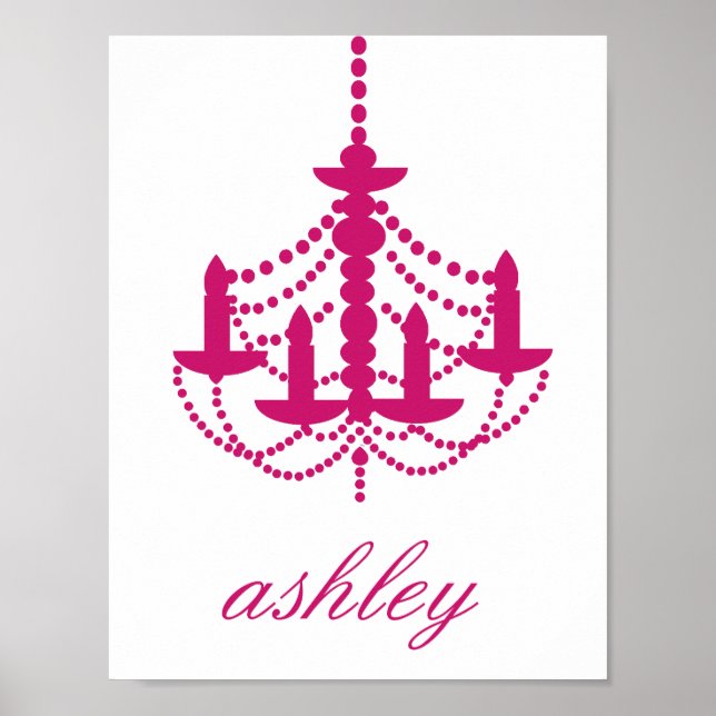 Poster Nom du chandelier rose Art mur (Devant)