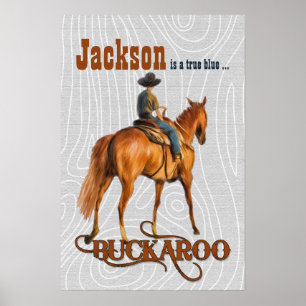 Poster Nom personnalisé à thème occidental Buckaroo